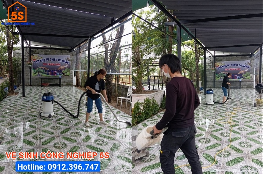 Làm sạch, hút khô sàn 2