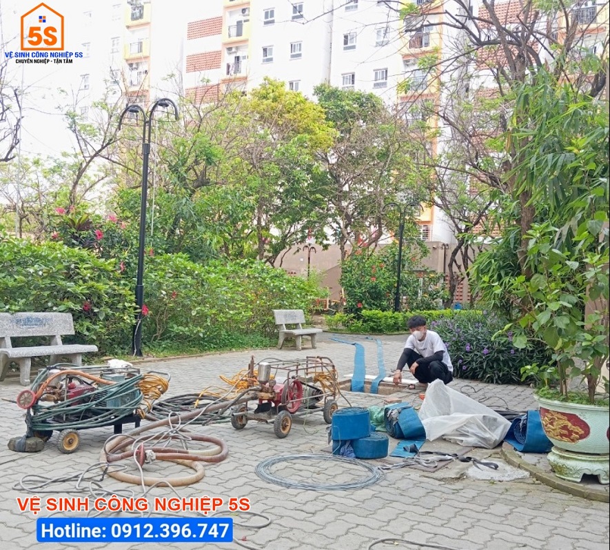 Vệ sinh bể nước ngầm chung cư Nest Home tại Đà Nẵng