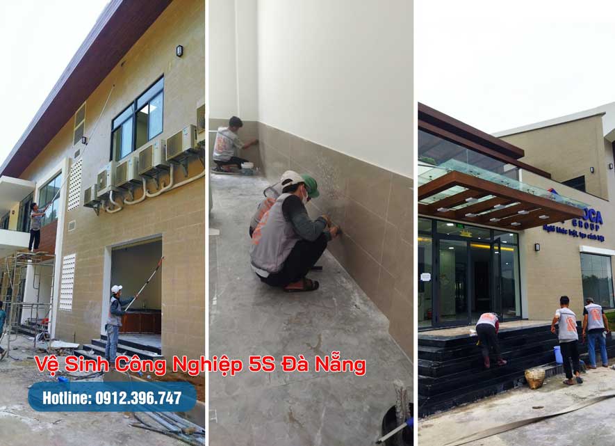 Nhân viên 5S đang tập trung hoàn thiện các hạng mục vệ sinh cơ bản