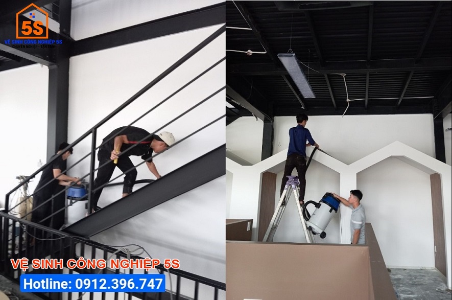 Tổng vệ sinh lại khu vực bên trong quán