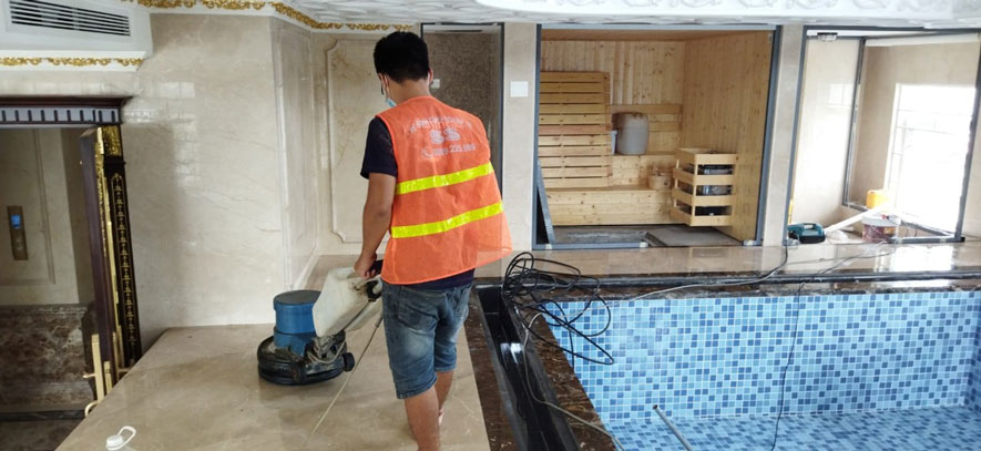 Chà sàn, đánh bóng sàn đá sau xây dựng